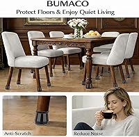 Vista 5 de BUMACO Protectores de suelo para patas de silla, protectores de patas de silla para suelos de madera dura, almohadillas de silicona para proteger