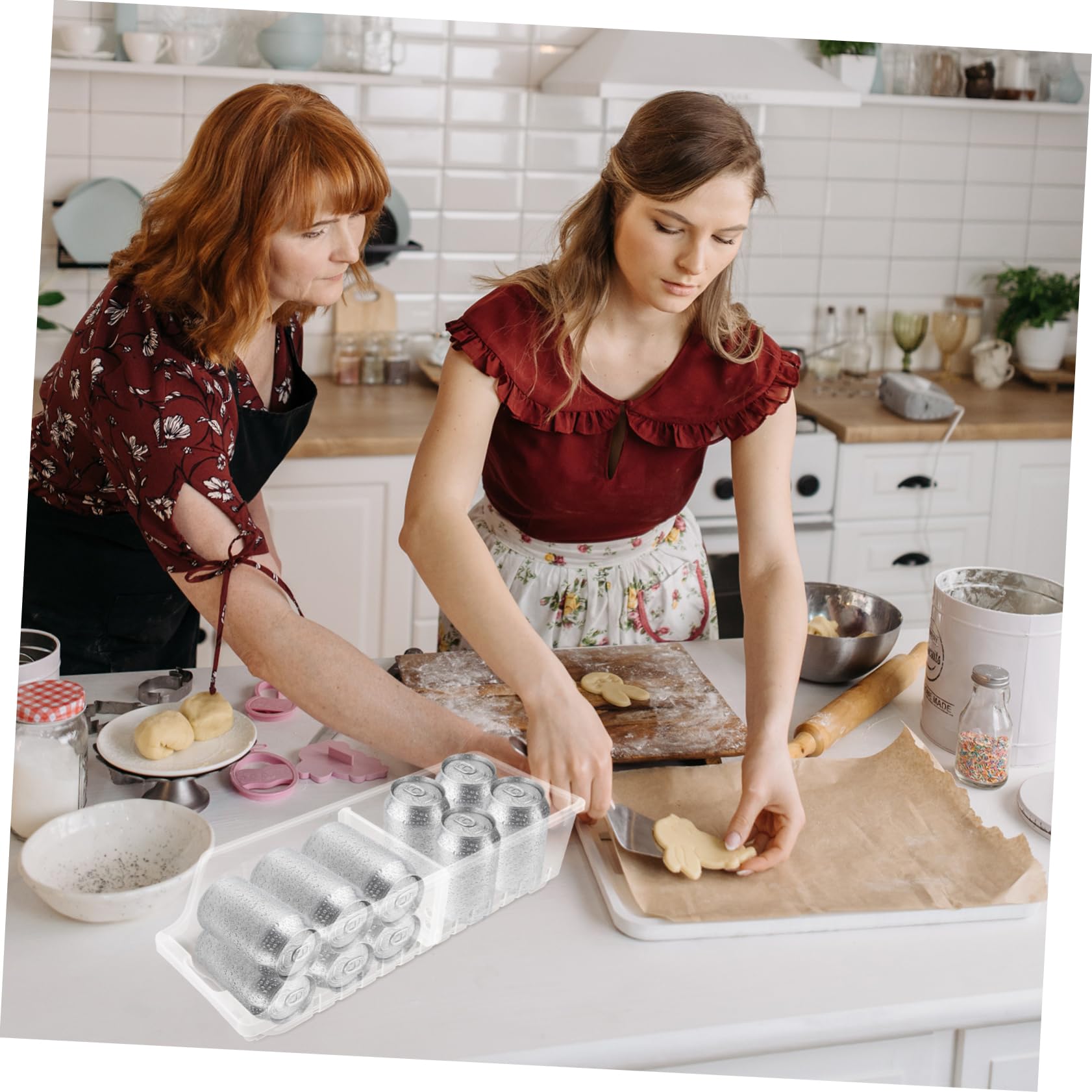 Soporte para Latas de Refrigerador Blanco de Pp, Organizador Apilable | Identificación Fácil de Artículos, Uso en Nevera y Cocina, Apto para Soda Can y Alimentos