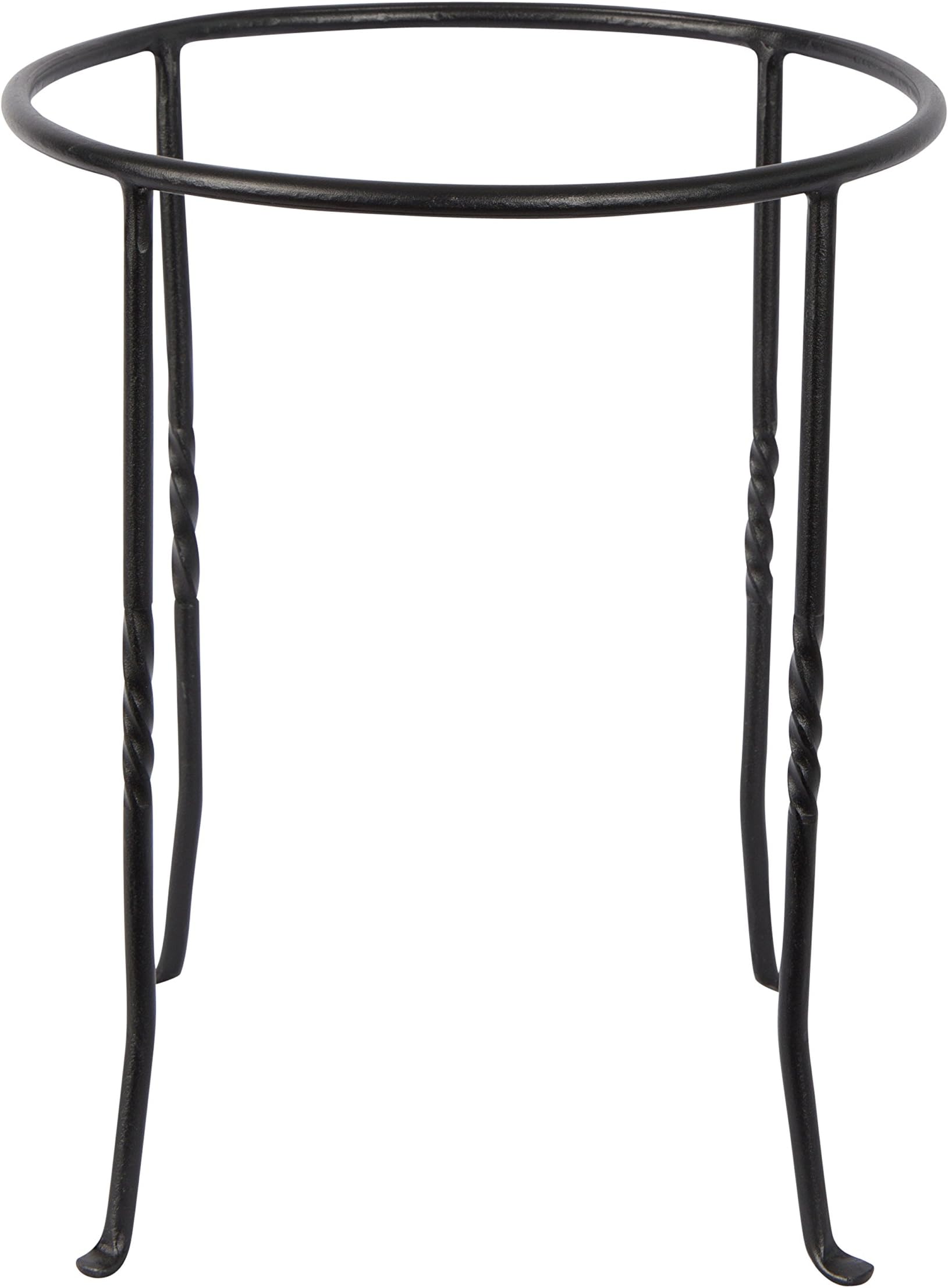 Achla Designs FB-14 Ring Wrought Iron Metal Plant birdbath Bowl Stand Flowerpot Holder, Black