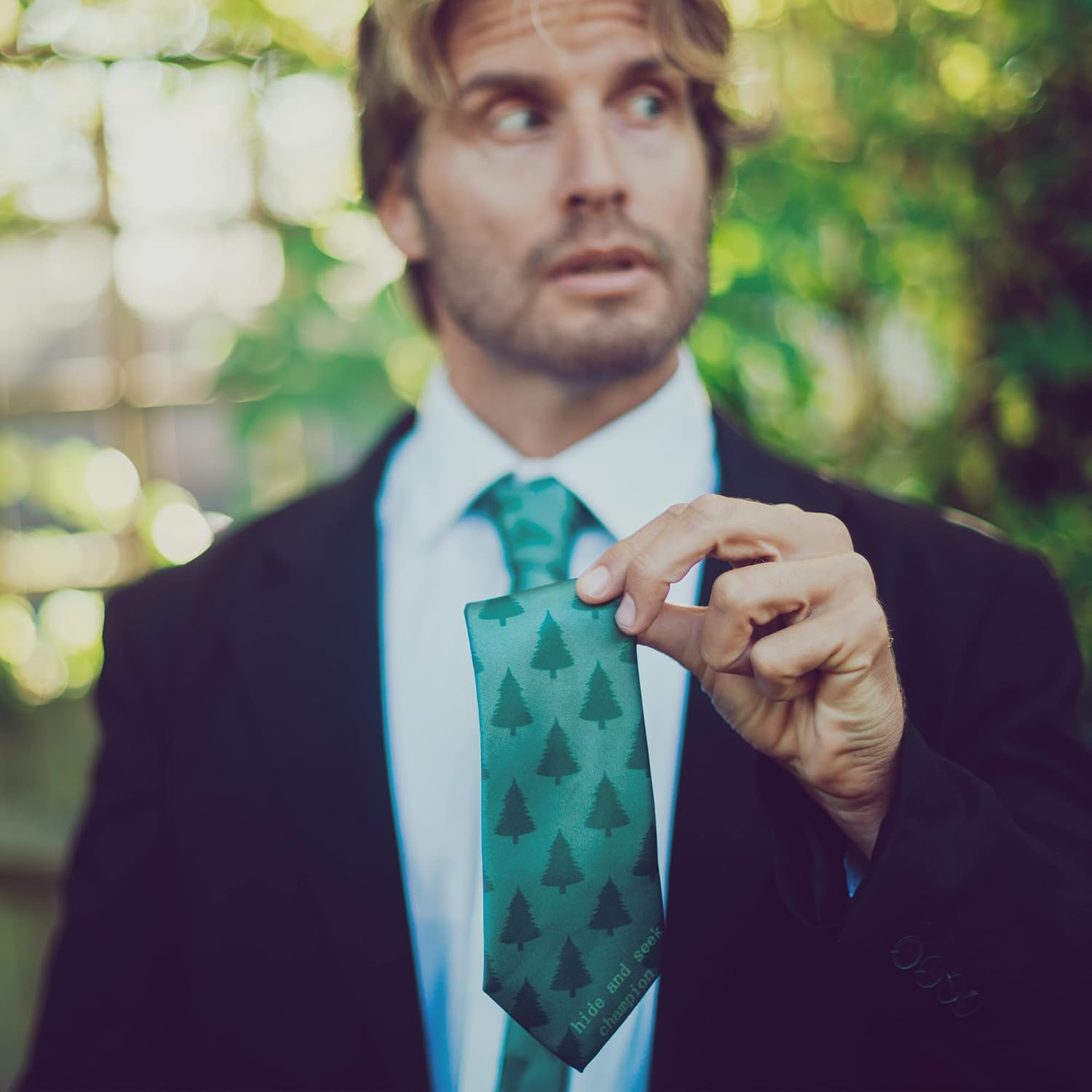 Bigfoot Hide and Seek Champion Funny Sasquatch Tie for Men