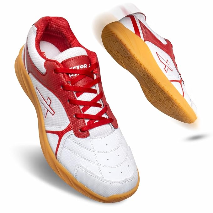 Vector X Ranger Synthetic Leather + Mesh Badminton/Court Shoes Plus Non Marking 
