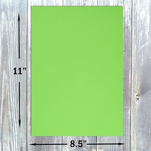 Hamilco Papel de cartulina de colores para álbumes de recortes, 8.5 x 11 pulgadas, color verde manzana, 50 unidades
