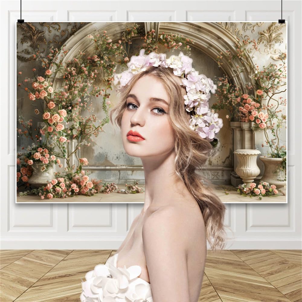 Amazon.com : Vie Savaran 5x3ft Vintage Flower Building Backdrop