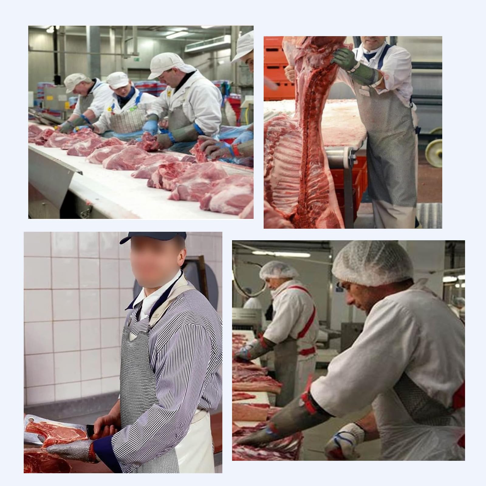 Delantal resistente a cortes, babero de trabajo de seguridad de acero inoxidable, Delantal Protector De Trabajo De Seguridad De Carnicero, con Correas Ajustables for los Hombros
