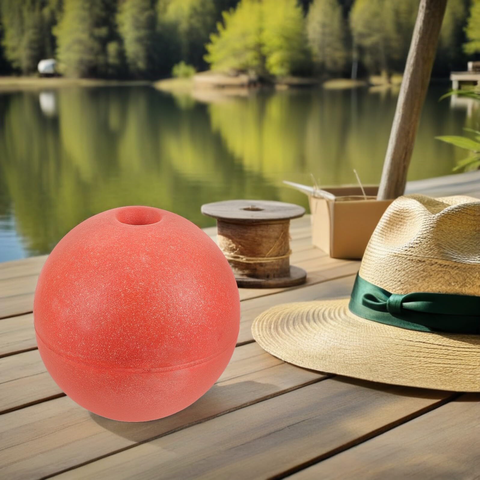Veemoon 2 Galleggianti in Schiuma Ø20cm Rosso per Reti da Pesca, Galleggiante di Ancoraggio per Barche e Kayak, Accessori Galleggianti Resistenti ai Raggi UV per Allevamento Acquatico
