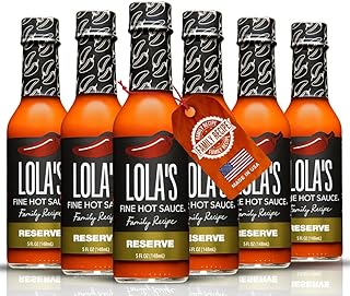 Lola’s Family Reserve Hot Sauce | Carolina Reaper & Habanero Blend | Ultra Spicy | 0 Calories, 0g Fat, Low Sodium | All-Natural, Vegan, Gluten-Free | 5 Fl Oz (Pack of 6)
