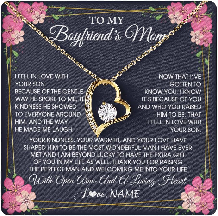 Yametee Personalized To My Beautiful Bonus Mom From Step Daughter Son Necklace Say I Love You Stepmom Birthday Mothers Day Christmas Customized Gift Box Message Card