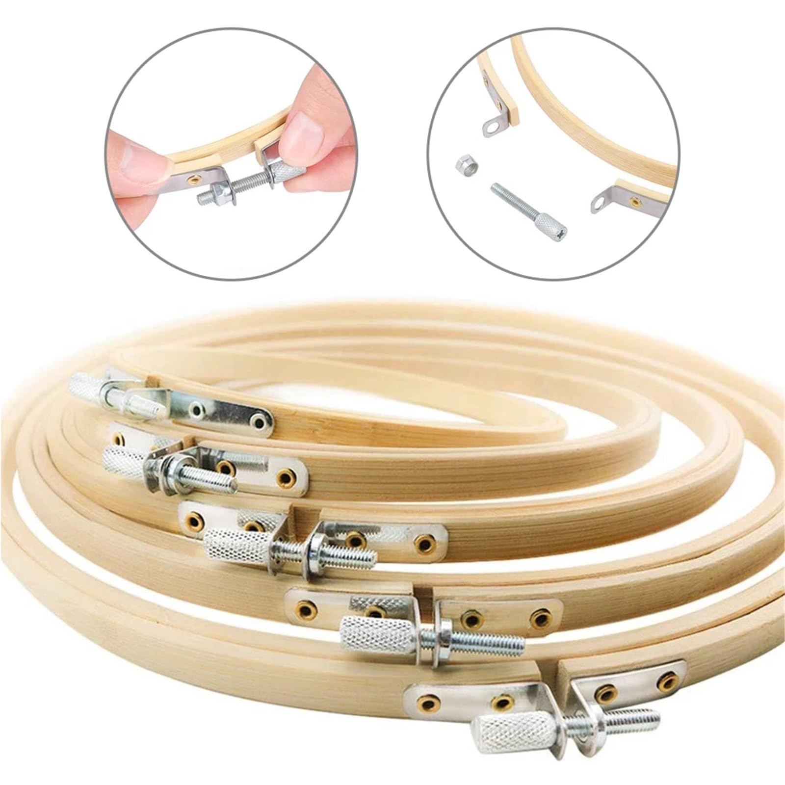 Soporte De Madera Bordado Juego de 10 aros bambú for costura, herramientas , redondos a 36 cm, for manualidades punto cruz, madera, estilo Art Déco(1 sets)