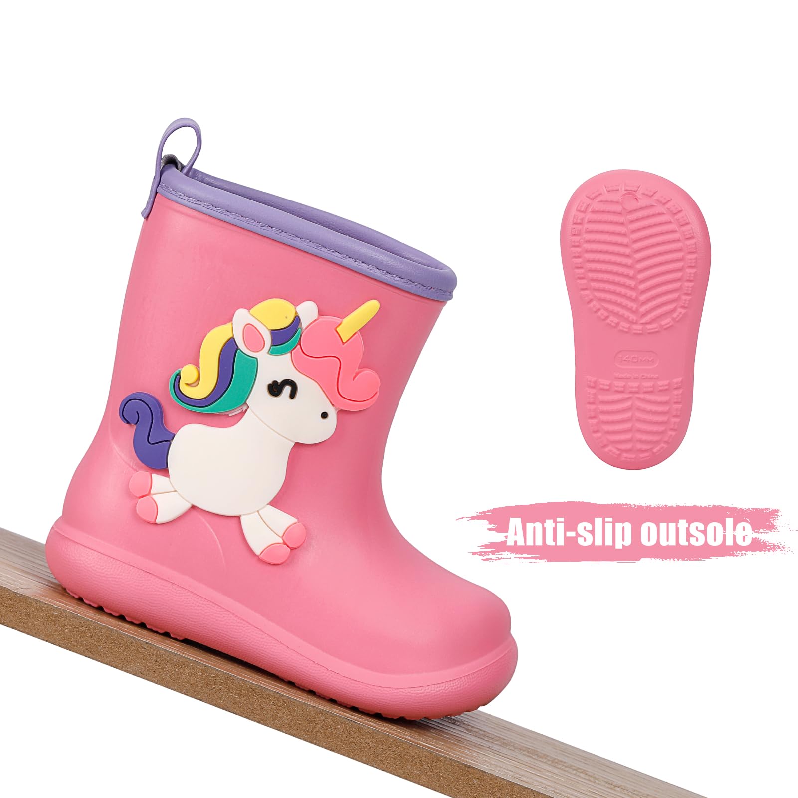 MASOCIO Botas de Agua Niño y Niña Botas Lluvia Bebé Dibujos Animados de Animales Impermeables y Antideslizante Talla 20-30 EU