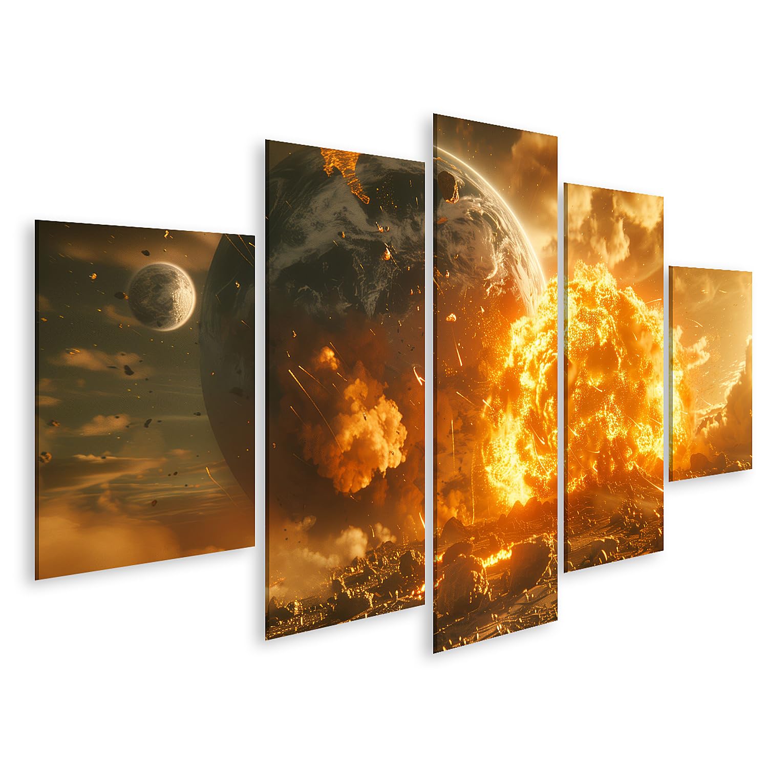 islandburner Quadro su tela Esplosione apocalittica nello spazio per soggiorno Sci-Fi negozio di musica immagini murali poster