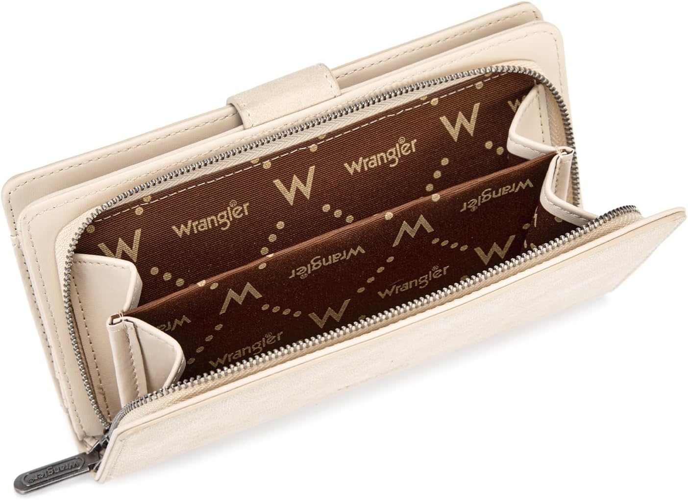 Montana West X Wrangler RFID Wallet Women's Wallet Western Tooling Flower Wallets, Card Cases & Money Organizers Large Capacity Biflod Phone Clutch Wallet Ladies Female Credit Card Zipper Wallets