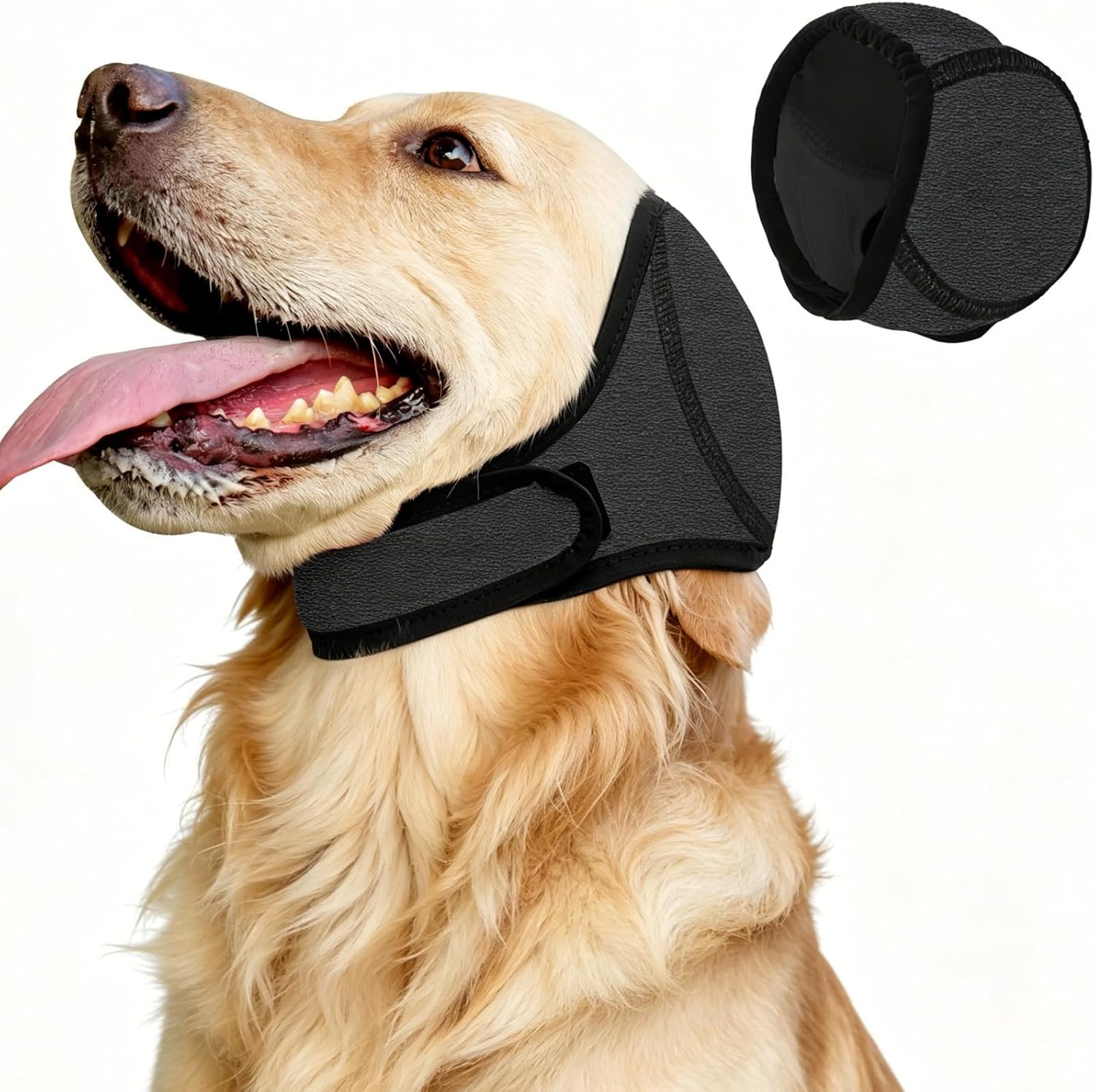 Dog Ear Muffs Noise Protection, Calming Hoodie for Dogs | Quiet Ear Covers for Noise & Anxiety Relief, No Shake Ear Wrap Snood for Fireworks Thunder Grooming and Force Drying