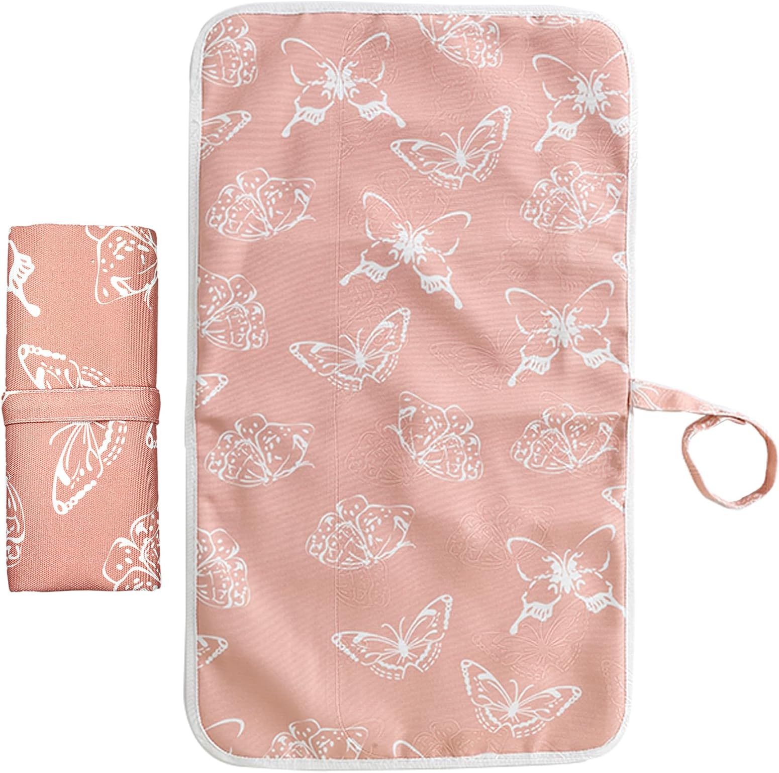 Wendergo Portable Nappy Changing Mat Baby Travel Change Mat Foldable Diaper Pad, 60 x 35 cm, Waterproof, Wipe Clean, Lightweight, Perfect for On The Go and Home, Newborns Essentials (Pink)