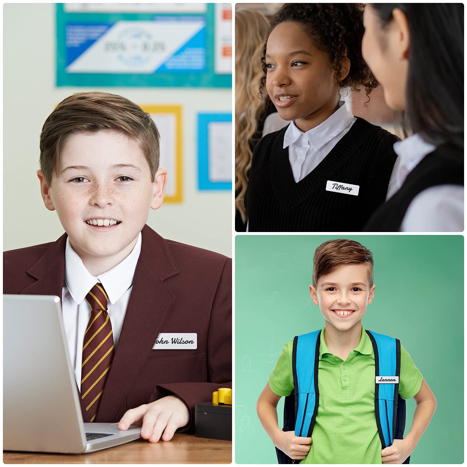 Namensschild, blanko, Namensschilder, 2,5 x 7,6 cm, DIY-ID-Namensschild mit Pin-Rückseite, für Büroangestellte, Studenten, personalisierte Abzeichen, 150 Stück