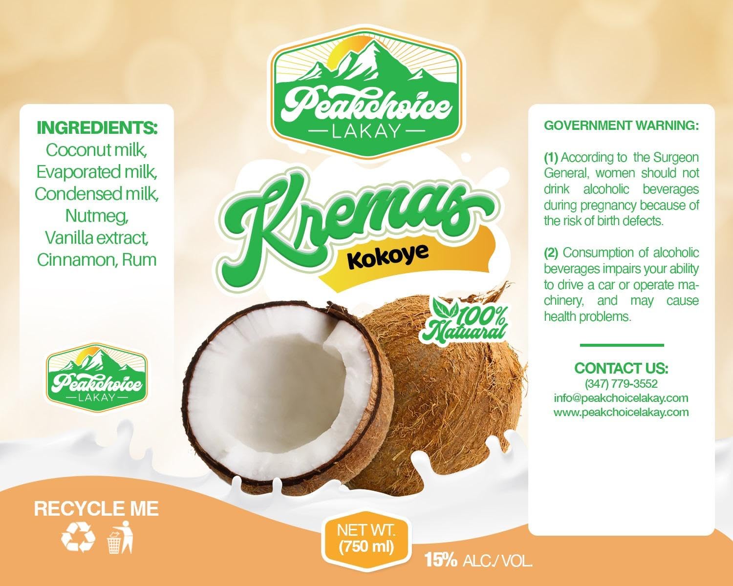 Haitian Original Cremas 750 ml, Premium coconut Cremas.