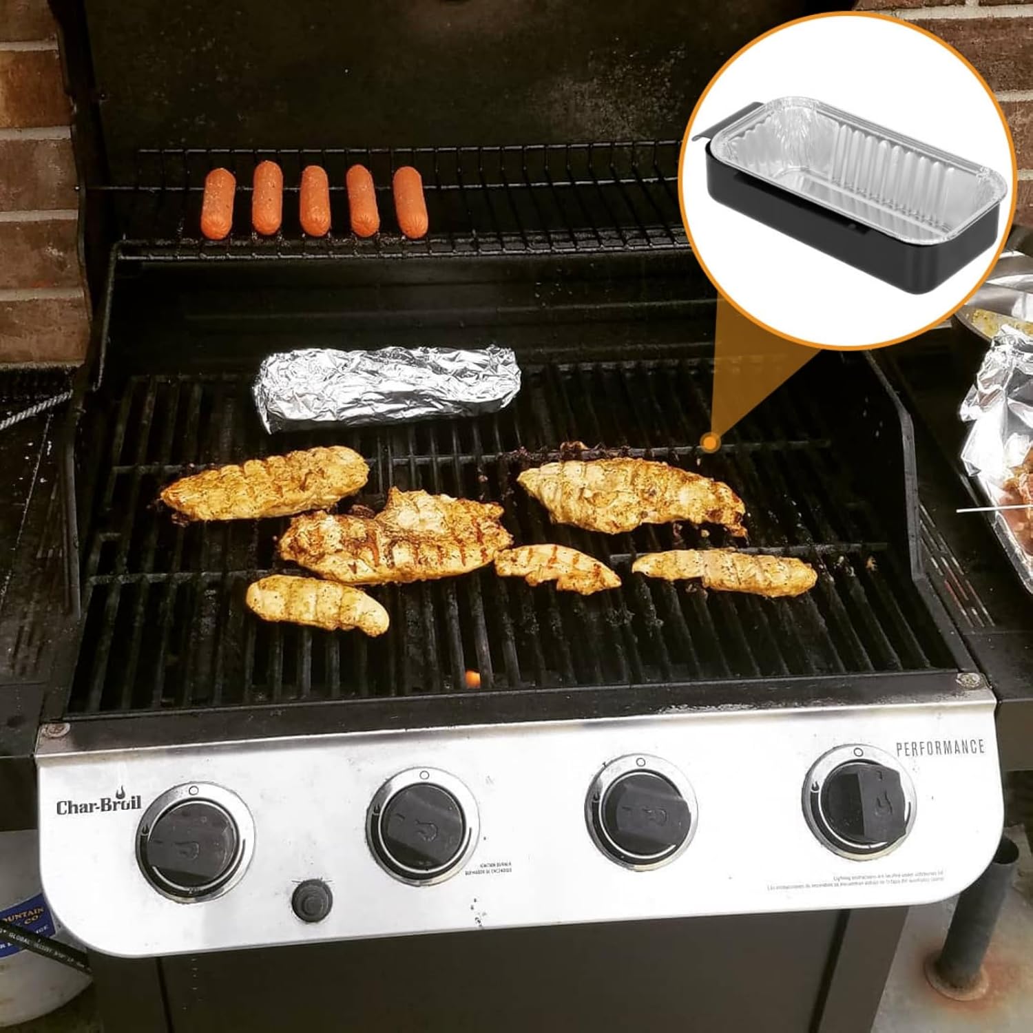 DcYourHome Grill Grease Tray & Drip Pan Liners Replacement for CharBroil Performance 463242716 463234513 463344523 463331221 463365021 463448021 9328812P06,Grill Parts for G416-0015-W1 G325-5703-W1