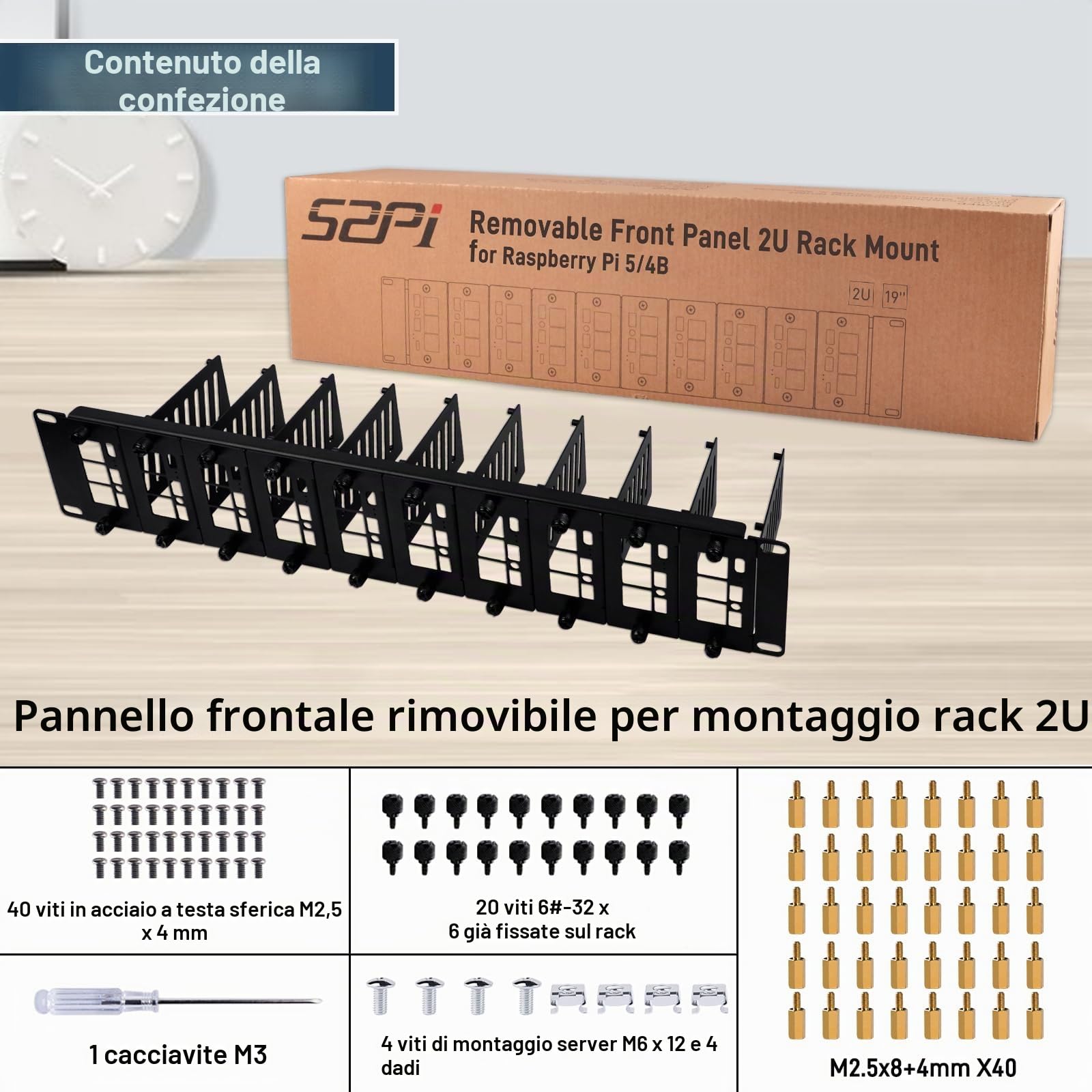 GeeekPi 19" 2U Rack Mount for Raspberry Pi 5/4B