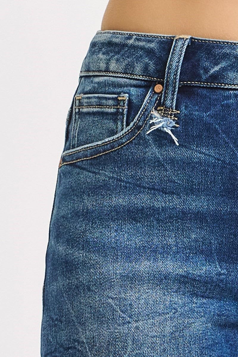 Risen Jeans - High Rise Boyfriend Releasable Distressed Cuff Jeans - (27.5"-31" Inseam) - PGA21295 - Includes Official Tag