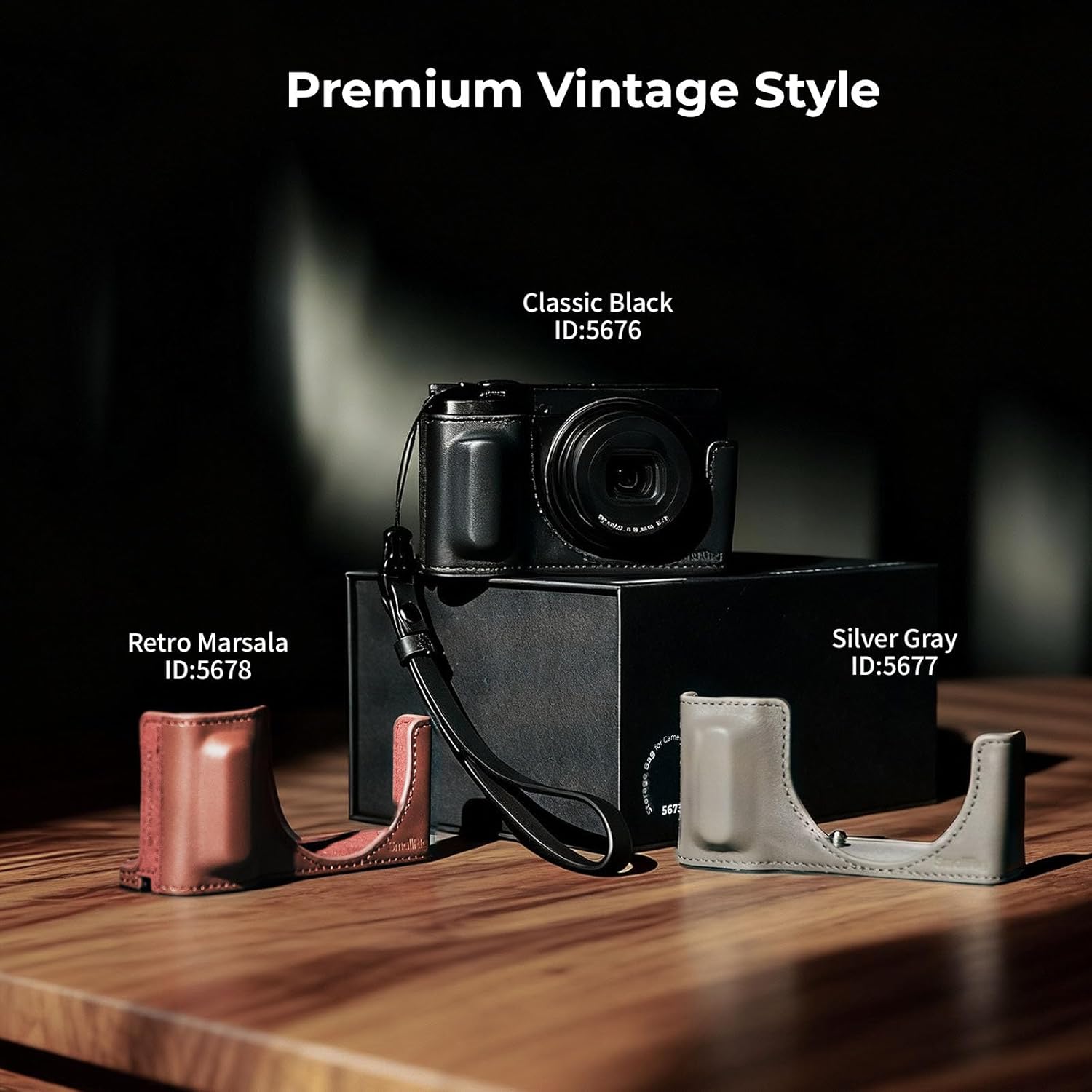 SMALLRIG GR IV/GR III Series Genuine Leather Case Kit, Camera Case for RICOH GR IV/GR III/GR IIIx/GR III HDF/GR IIIx HDF, Vintage Half-Body Shell, Wrist Strap