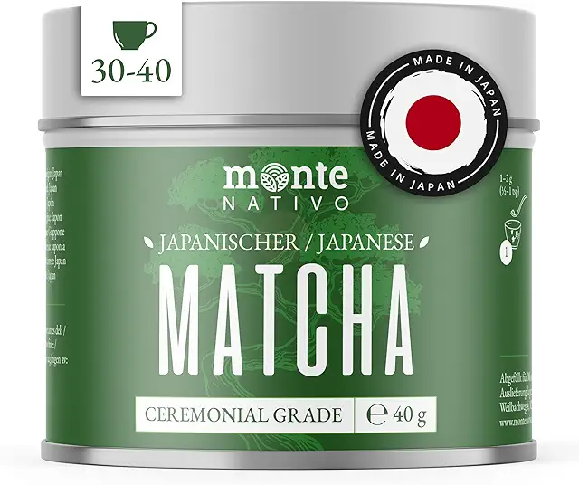Ceremonial Matcha Pulver Monte Nativo (40g) - Japanischer Grüntee für Matcha Tee, Latte & Smoothies
