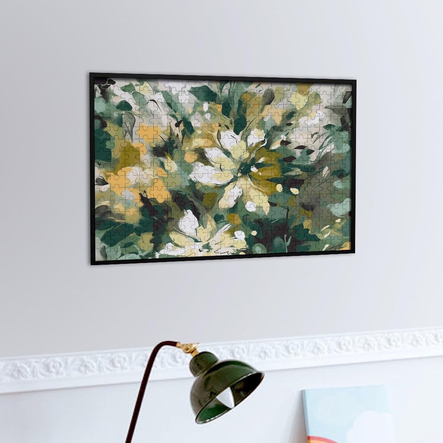 Light Yellow Dark Green Puzzles for Adults 300 PCS Home Decor image 5