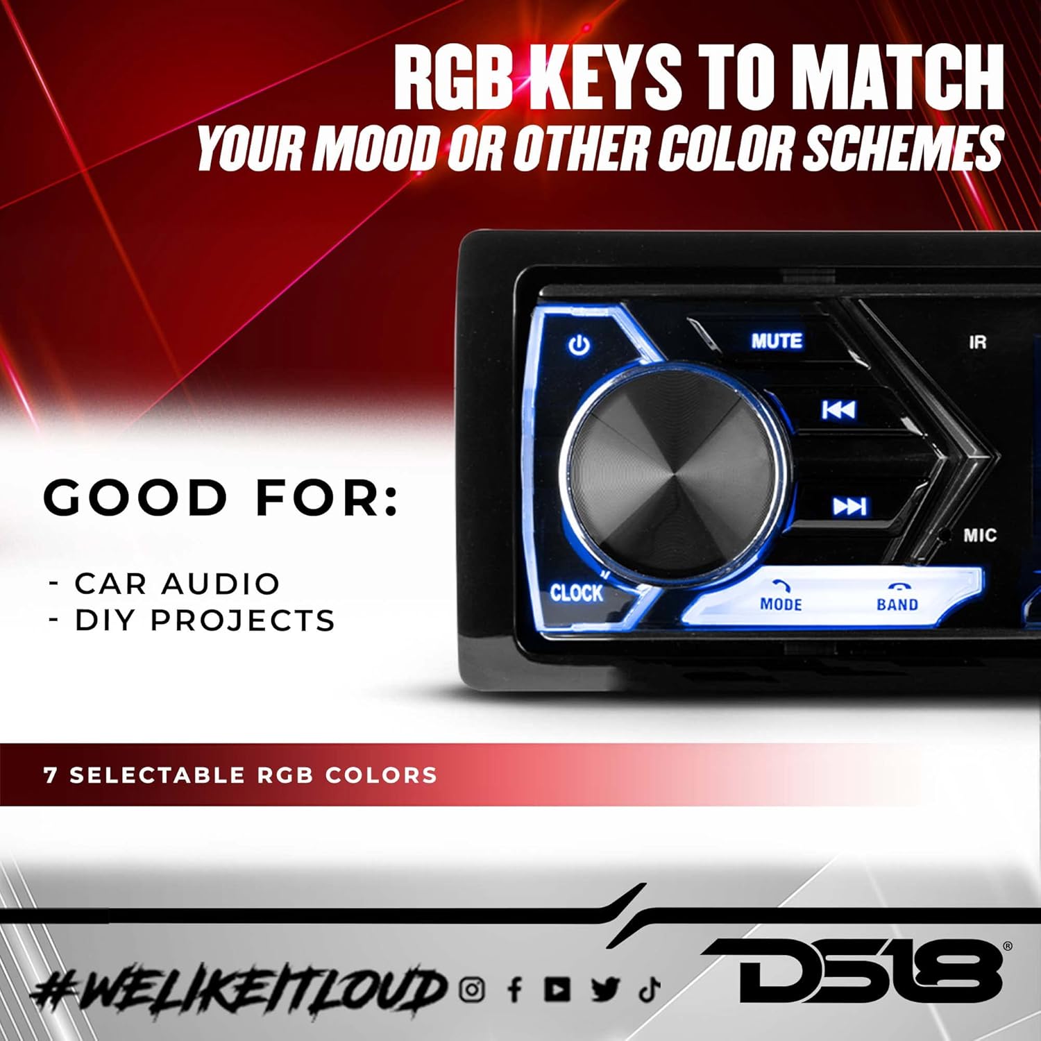 DS18 SDX1M Multimedia Car Stereo Built in Bluetooth 7 Volt Preouts- Single Din Mechless Digital Media Receiver Dual USB SD AUX Input AM FM Car Radio Remote Quick Charge Hands Free : Electronics