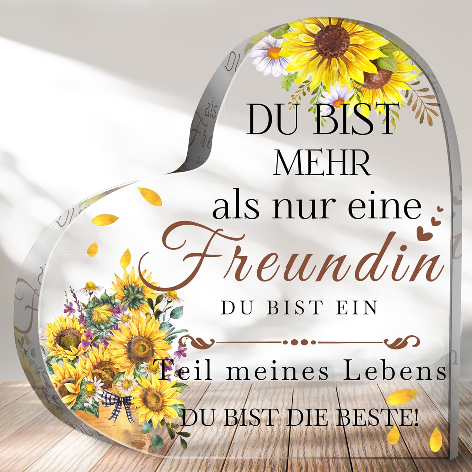 Welsky Beste Freundin Geschenk - Herz Acryl Plakette Mit Kristall Sonnenfänger