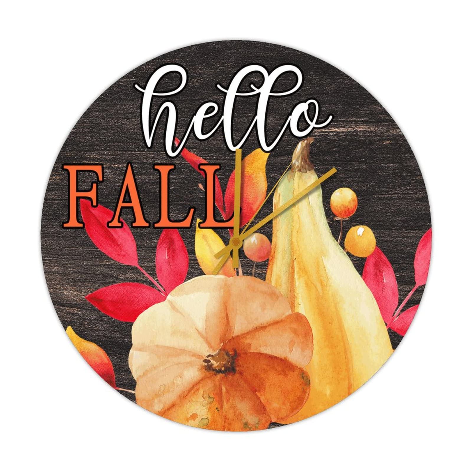 Horloge ronde de cuisine Hello Fall pour une ambiance chaleureuse