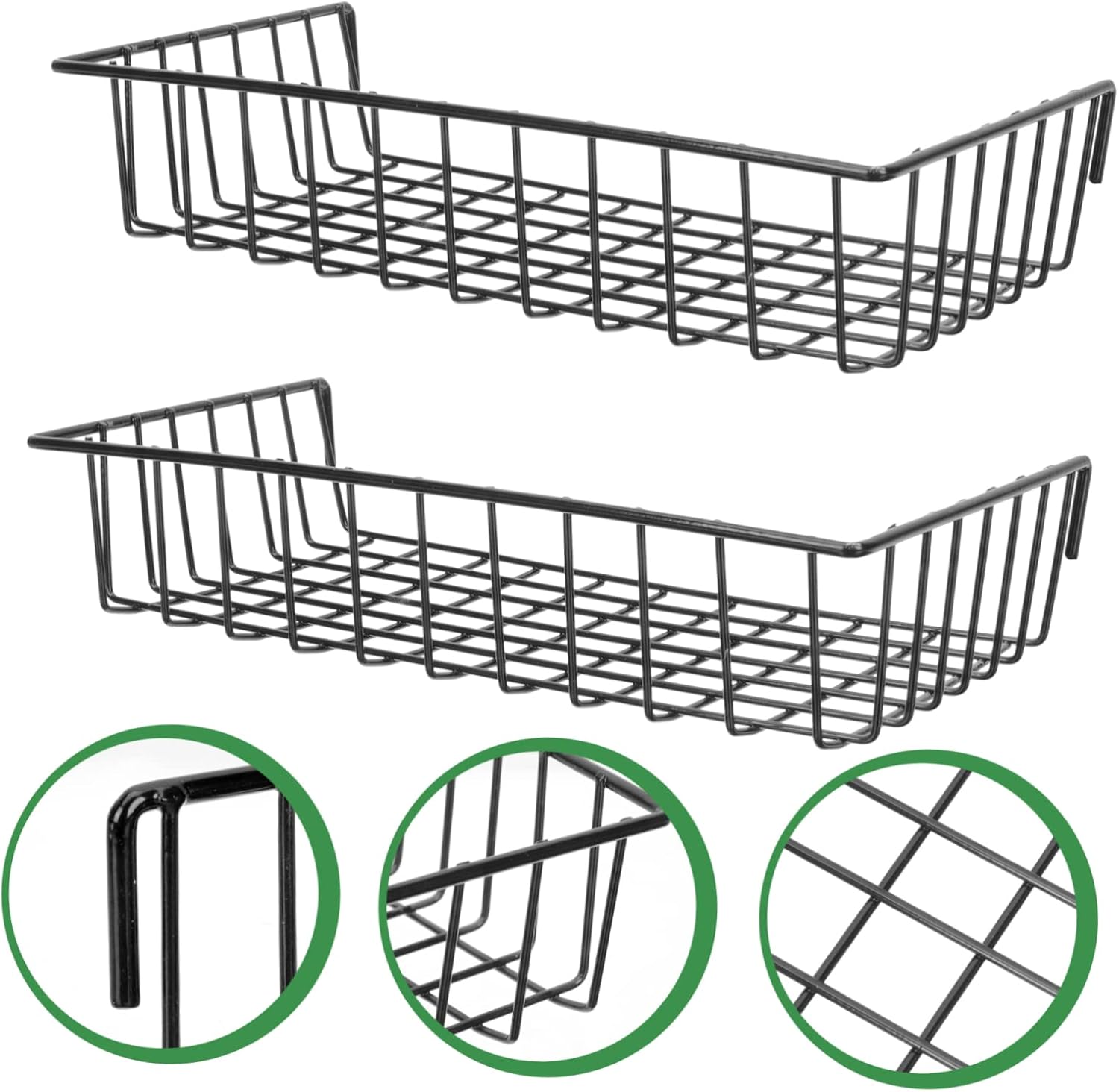 2pcs Wire Storage Basket Wall Hanging for Peg Board Organizers for Plants Crafts and Home Decor Stylish Grid Panel Accessories