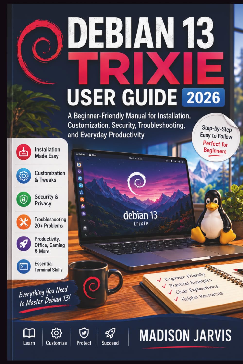 DEBIAN 13 TRIXIE USER GUIDE 2026: A Beginner-Friendly Manual for Installation, Customization, Security, Troubleshooting, and Everyday Productivity