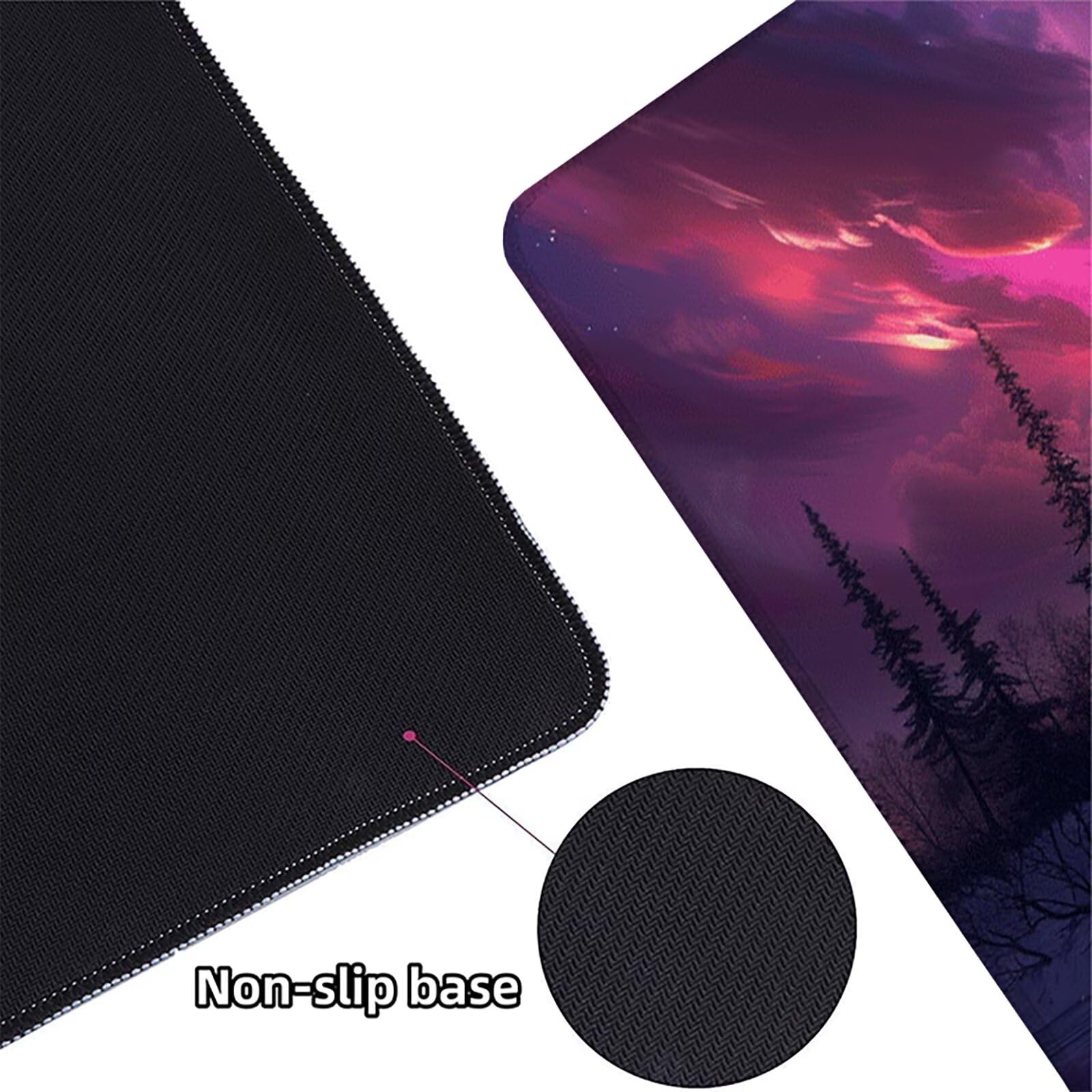 Aurora Alfombrilla Ratón Gaming XXL 1500x800x3mm, Alfombrilla Gaming Rosa Mousepad con Base de Goma Antideslizante, Impermeable Desk Mat para Teclado y Raton, Accesorios Gaming, Regalos de Hombre U-R