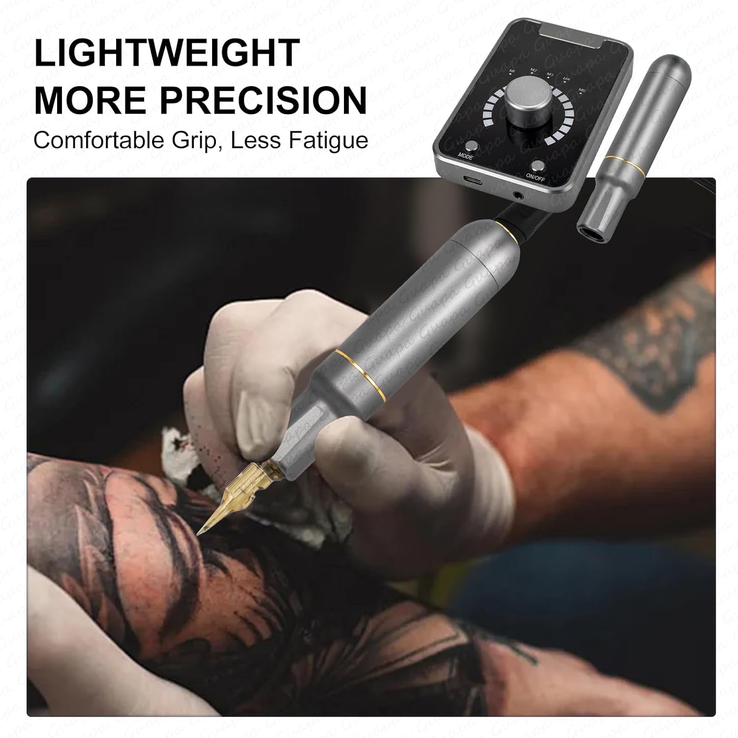 Guapa Complete Scalp Micropigmentation Tattoo Kit – Professional Micropigmentation Machine with, Practice Skins, Hairline Ruler, 10 Needles, Ink Cups & Accessories