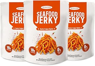ARAWOOM Real Calamari Jerky [3 PACK] - Cajun Pack - Chewy, High-Protein, Savory, Fried Squid Snack, Low Calorie Asian Treat, 0% Trans Fat, Low Fat, On-the-Go Pack, Made in Korea