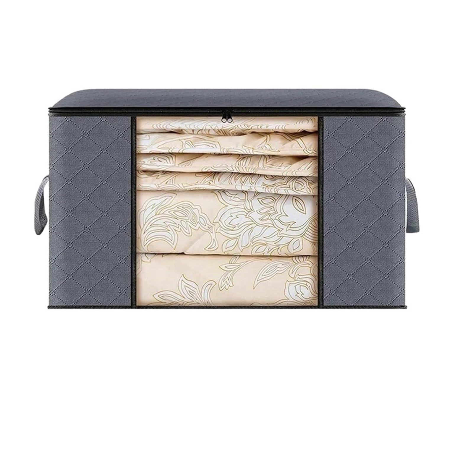 MFESFCS Canvas Storage Boxes Storage Bag Foldable Large Capacity Clothes Blanket Storage Bags Storage Containers For Organizing Bedroom Closet Clothing(Gray 35L 3PCS)