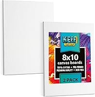 Vista 35 de KEFF Tableros de Lienzo para Pintar - Paquete de 2 de 3x5, Paquete a Granel de Lienzos, 100% Algodón Triple Imprimado, Lienzos Pequeños