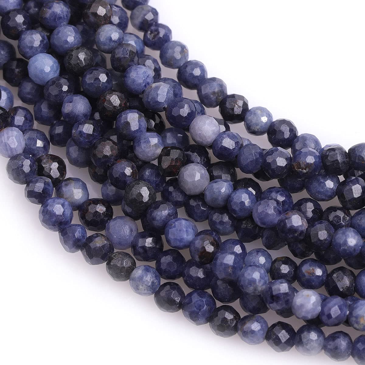 Gem-Inside 3mm Tiny Sapphire Natural Gemstone Faceted Round Semi Precious Loose Seed Beads for Jewellery Making 15" Strand - Image 2