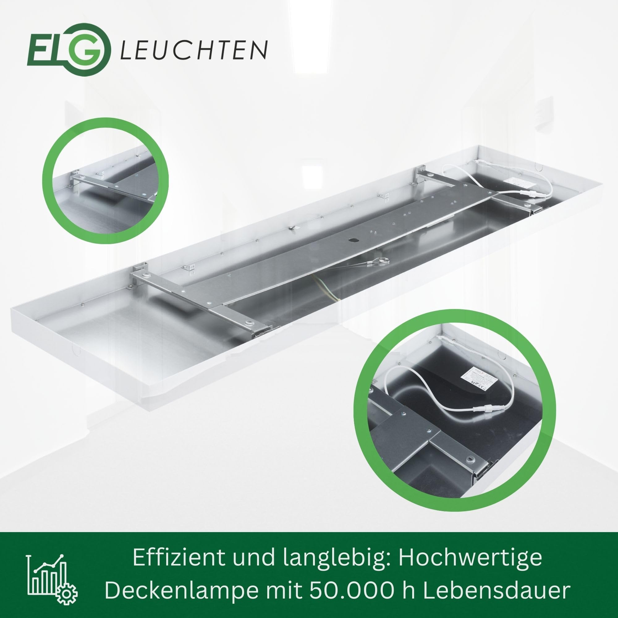 LED Deckenlampe 125cm 30-40W 3489-4692lm 3000K/4000K flach einstellbar
