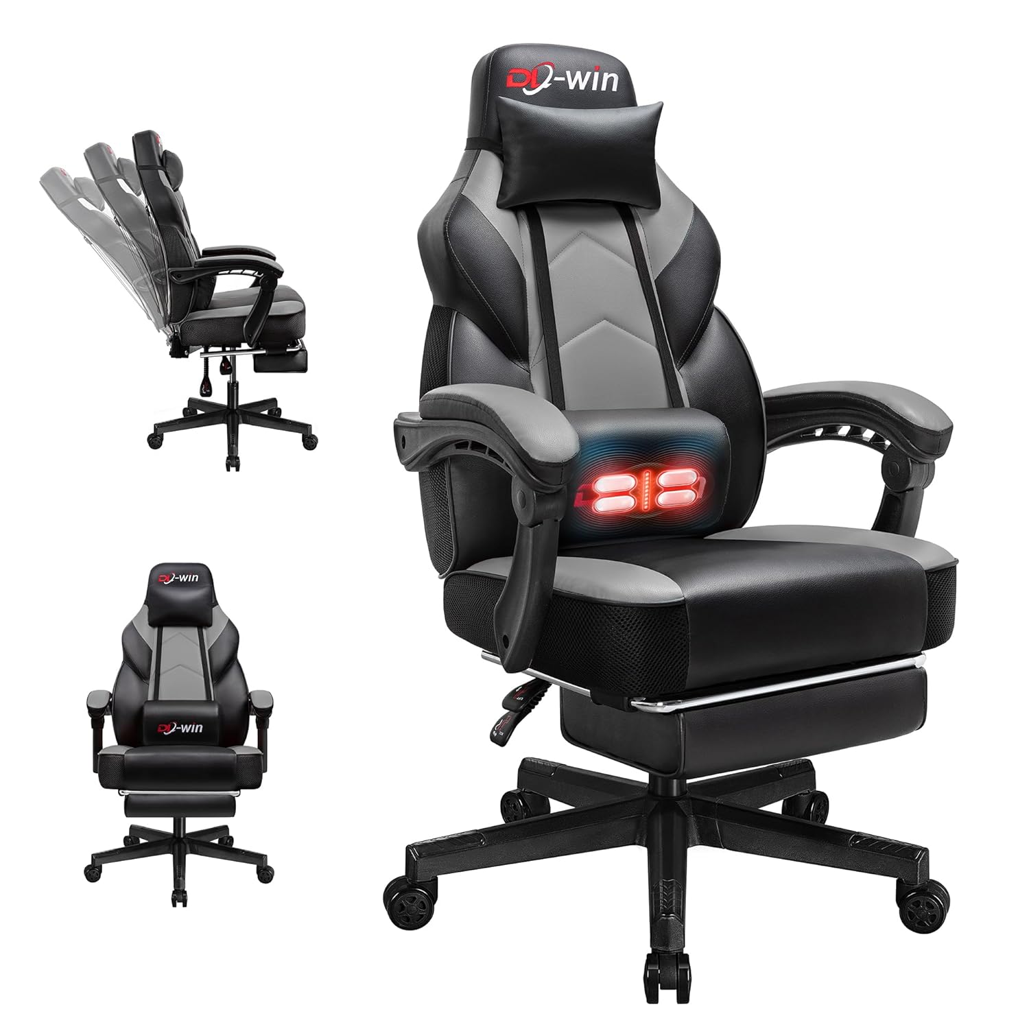 DL-win Gaming Chairs for Adults Computer Chair with Footrest and High Back Big and Tall Gamer Chairs with