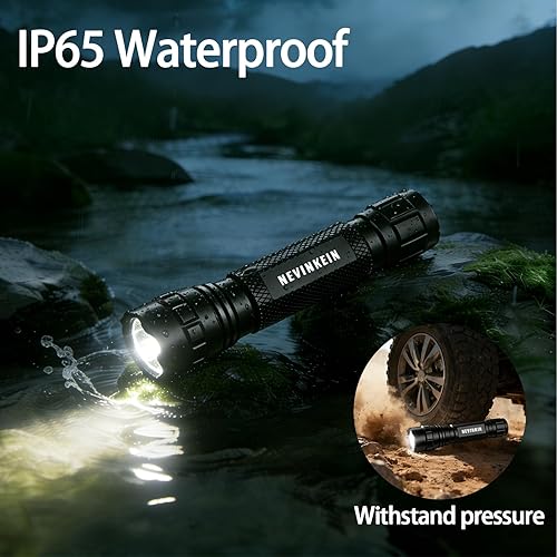 Miniatura 5 de NE1 linterna táctica de policía alta lúmenes 1200LM linterna LED súper brillante, linterna de bolsillo portátil de un solo modo para acampar,