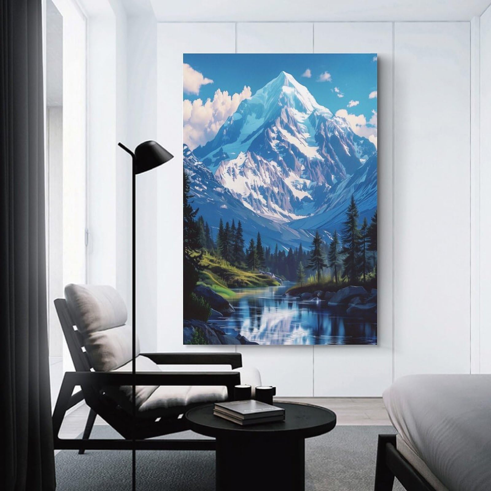 Junmoney Mountain Landscape Nature Wall Decor Canvas Print, 20x30inch(50x75cm), for Wall Displays, Bedrooms Or Room Updates, Wall Decor Suited to Curated Displays