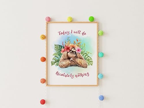 Miniatura 5 de Sloth Wall Decor Art Print - Unframed - 8x10 Perfect for Adding a Touch of Whimsy to Your Living Room, Bedroom, or Nursery Ideal Wall Decor for