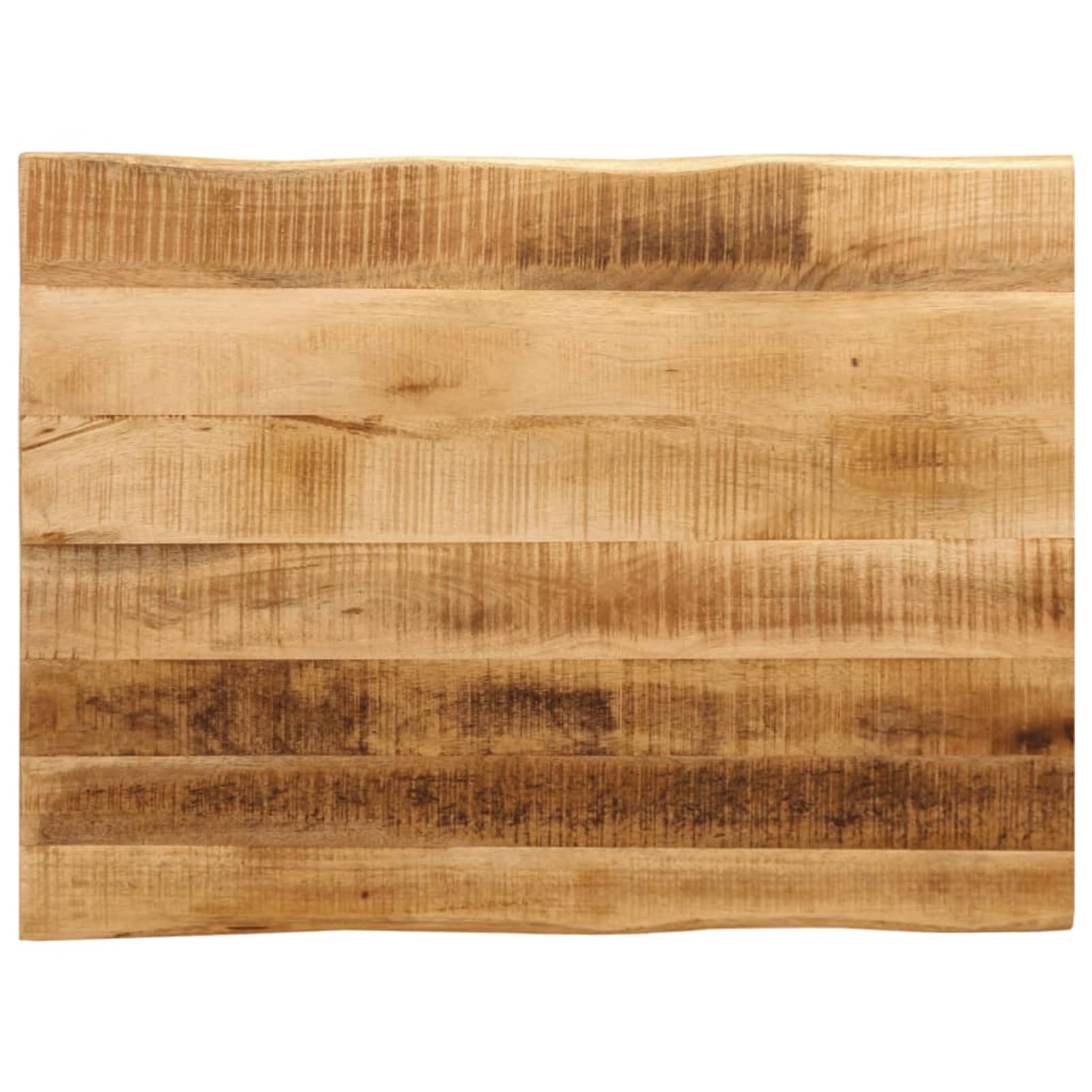 Piano Tavolo, Sostitutivo con Bordi Vivi 80x60x2,5 cm in Legno Massello di Mango Grezzo per Rinnovo Tavolo Casa e Ufficio