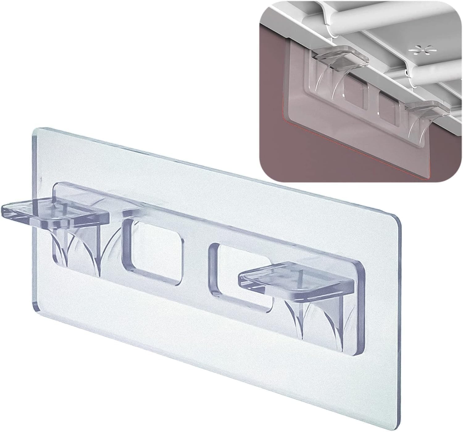 Shelf Support Pegs | Clear Acrylic Glass Shelf Holder Brackets | No-Drill Adhesive Shelf Clips for Cabinets, Cupboards, Bookcases & Wall Storage Units (4)-image-20