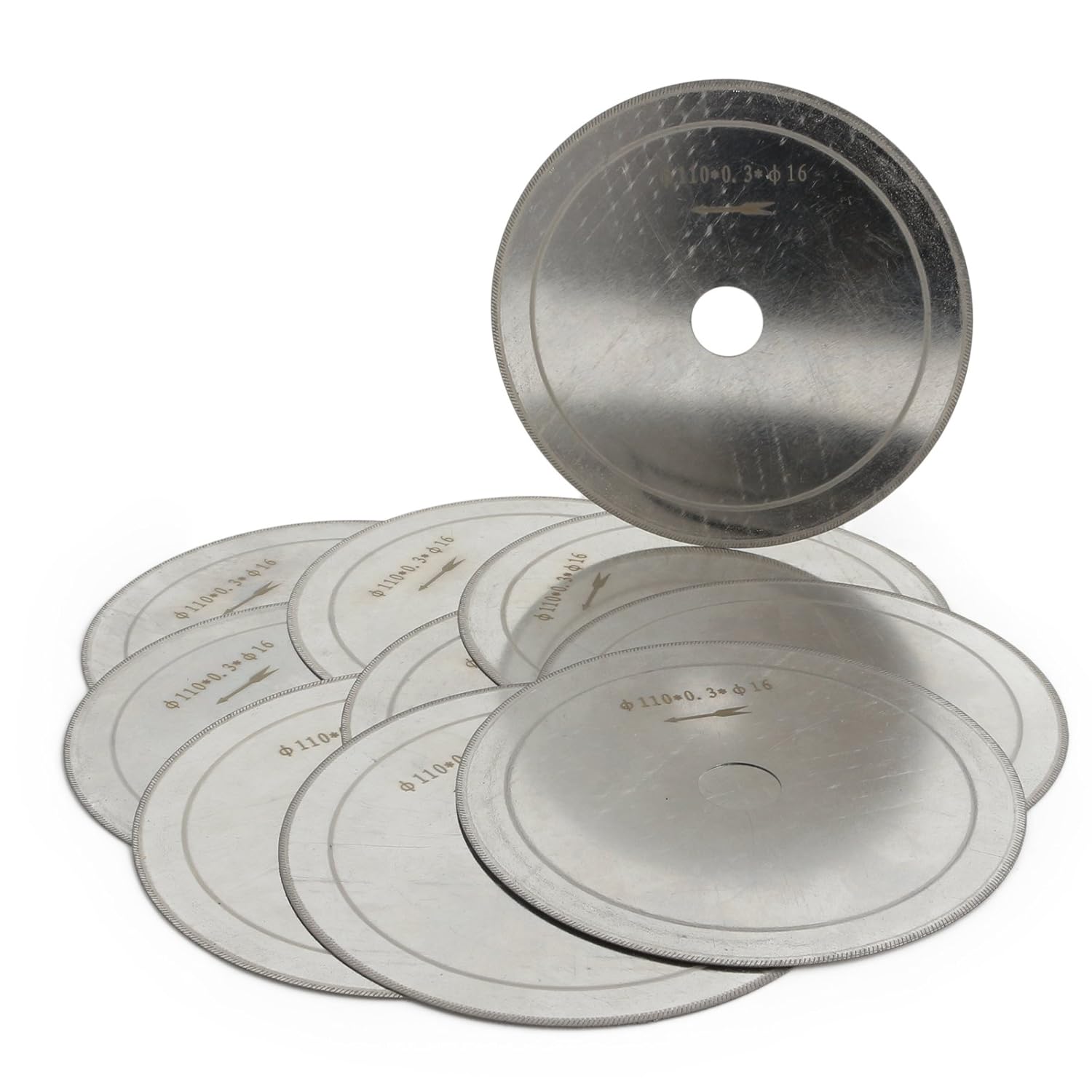 JINGLING 4.5" inch 110mm Diamond Lapidary Saw Blade Thin Rim 0.4 Arbor 5/8" Jewelry Tools for Stone Pack of 10Pcs