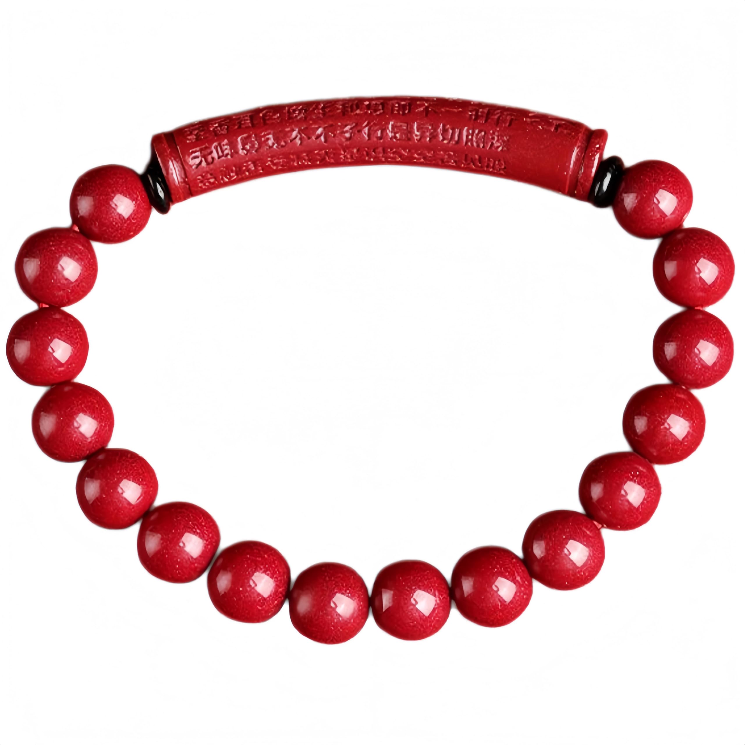 Bracciale Elastico Bracciale In Cinabro Rosso Scuro