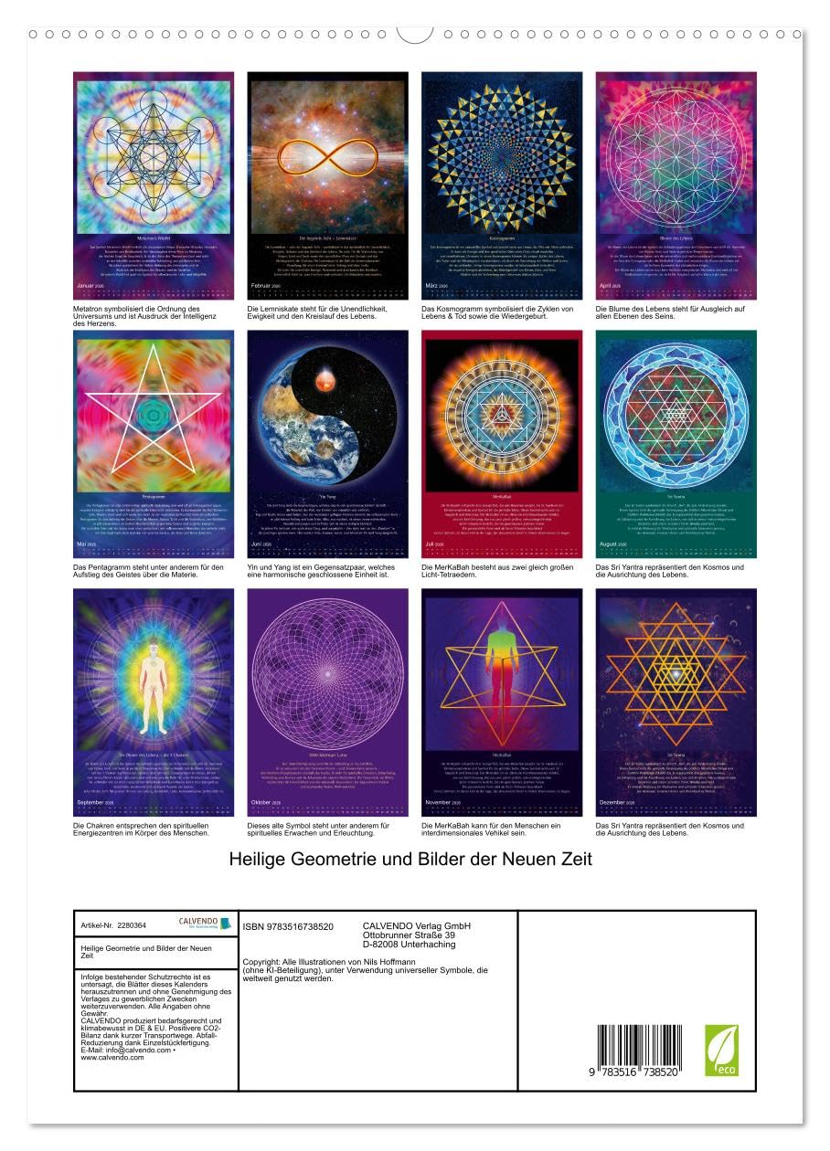 Heilige Geometrie und Bilder der Neuen Zeit (hochwertiger Premium Wandkalender 2026 DIN A2 hoch), Kunstdruck in Hochglanz: Die Magie und Kraft universeller Symbole (CALVENDO Glaube)