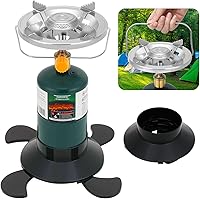LOFUKI Portable Propane Camping Stove - 10,000 BTU Single Burner, Adjustable Flame, Foldable Base for Hiking, Backpacking, Emergency Cooking (Fuel Not Included)