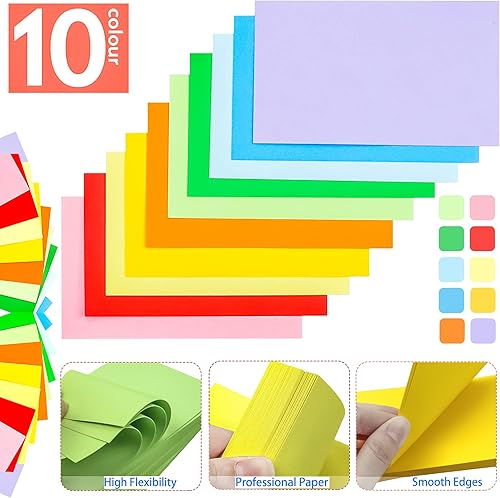 Miniatura 3 de MotBach 600 tarjetas de índice de colores en blanco de 3 x 5 pulgadas, tarjetas flash en blanco, tarjetas de notas en blanco, bloc de tarjetas