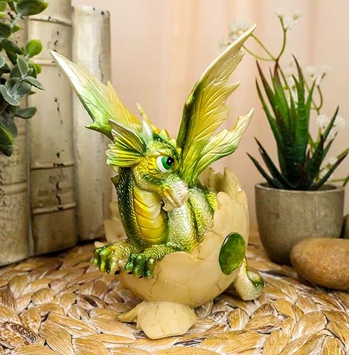 Miniatura 5 de Ebros - Estatua de huevo de dragón con piedra natal de agosto, 5.25 pulgadas de alto, peridoto verde, piedra natal de agosto, símbolo de gema de