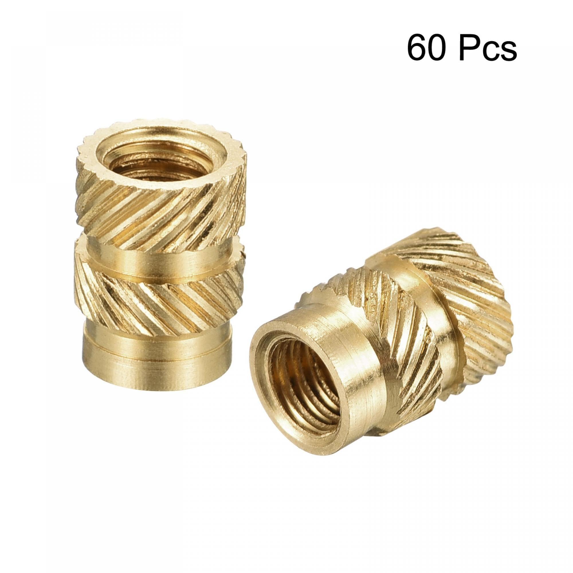 TOP-VIGOR 60Pcs M4 Threaded Knurled Insert Nuts, M4 x 8mm x 6mm OD 3D Printing Brass Nuts - Image 4